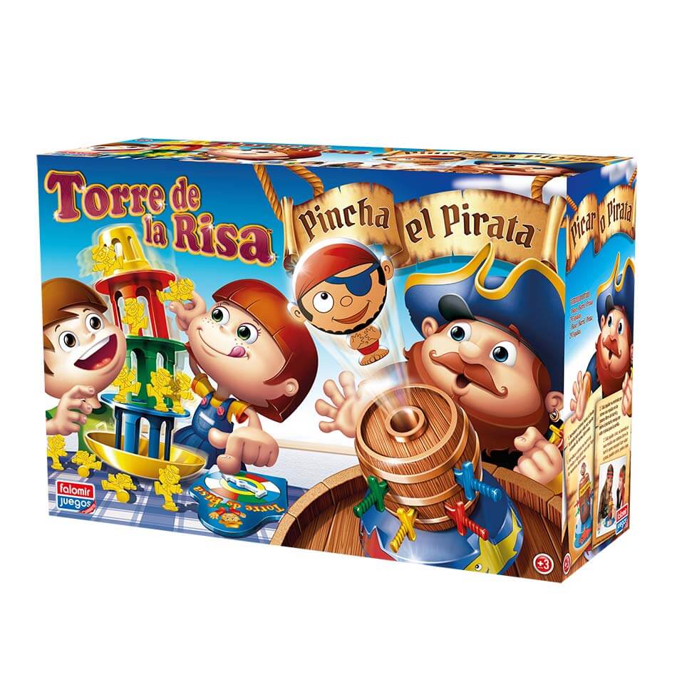 Falomir Pincha Pirata + Torre Della Risa - Gioco Da Tavolo Di Abilità Per Bambini (2+ Giocatori)
